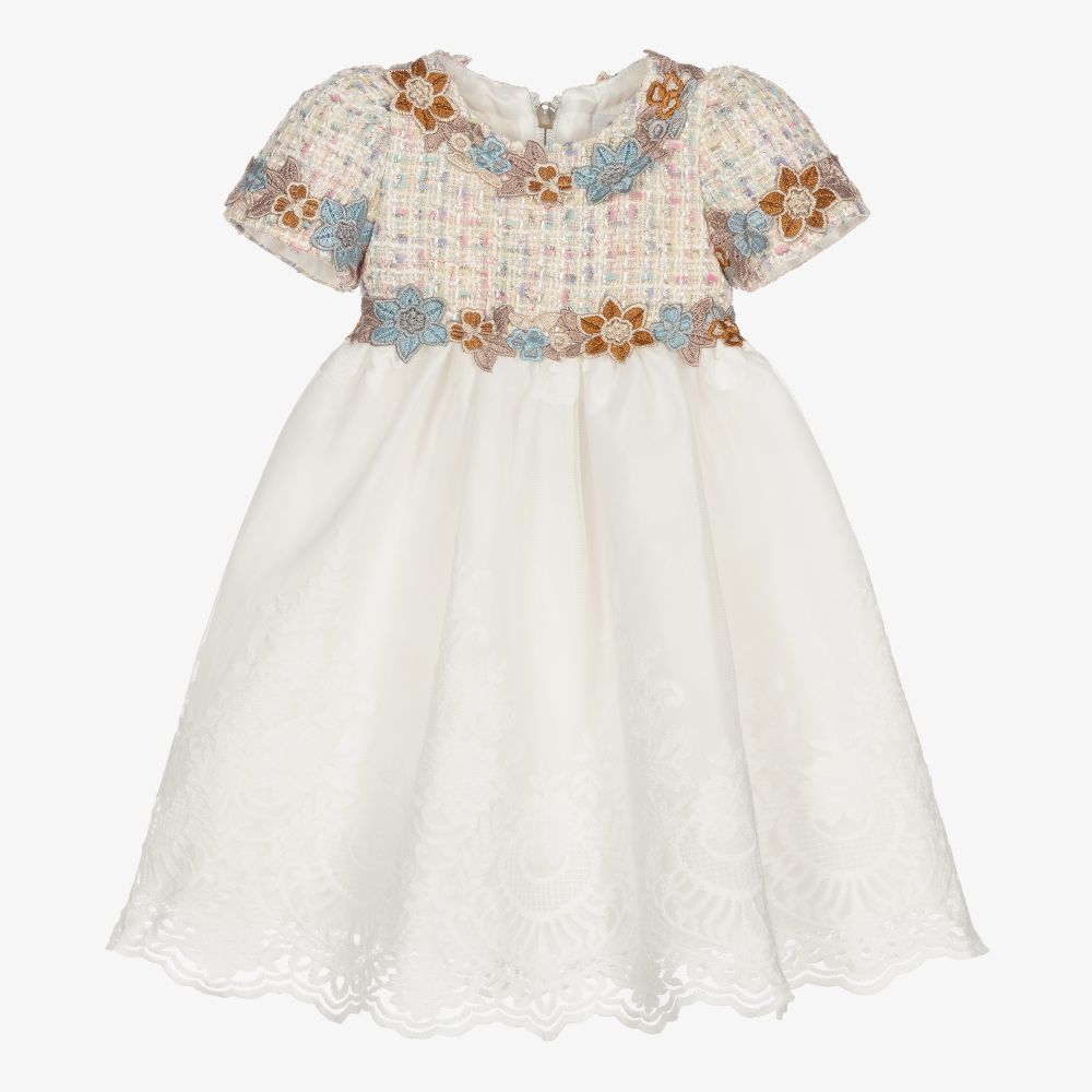 Baby gg embroidered tulle deals dress