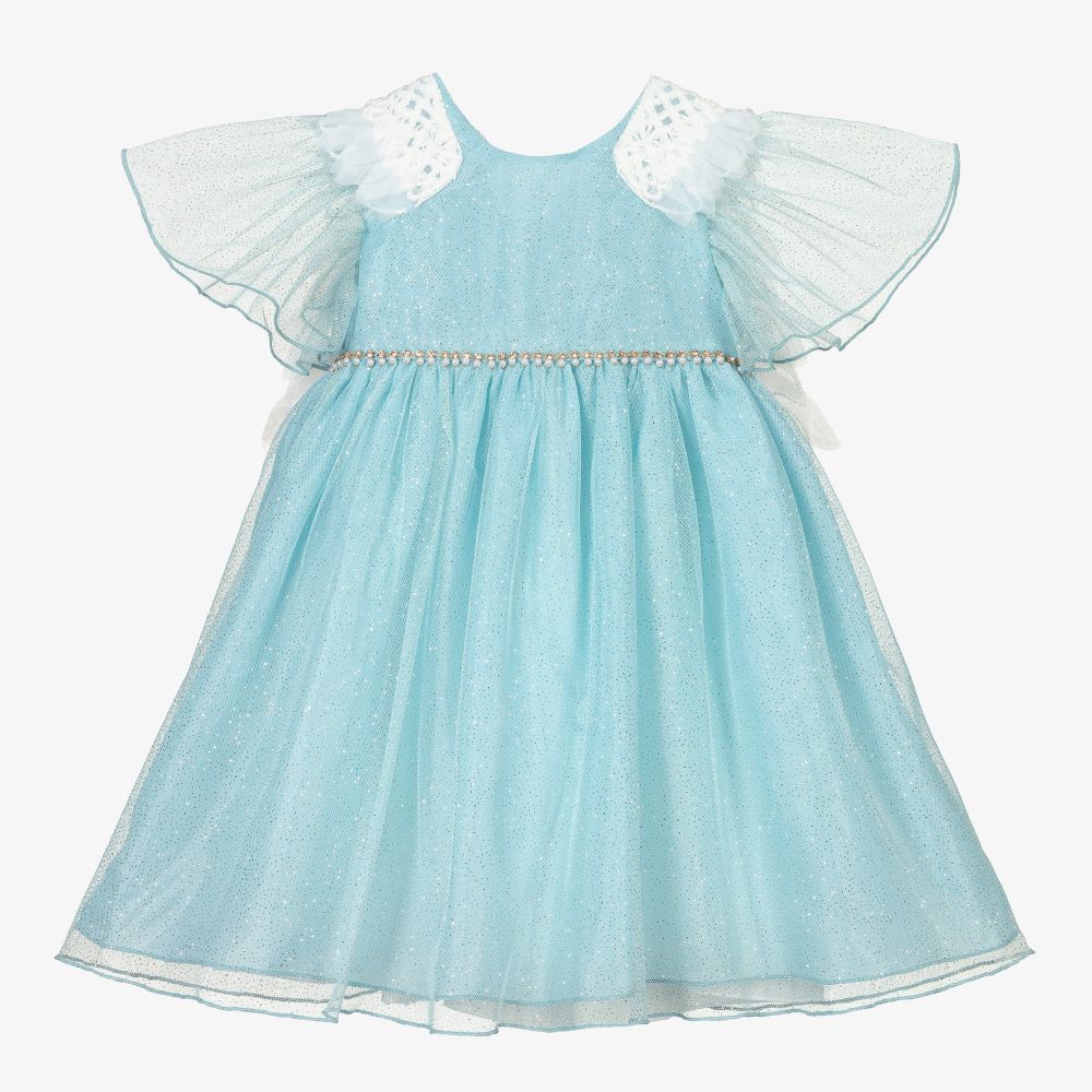 Graci - Blue Baby Dress with Wings | Childrensalon