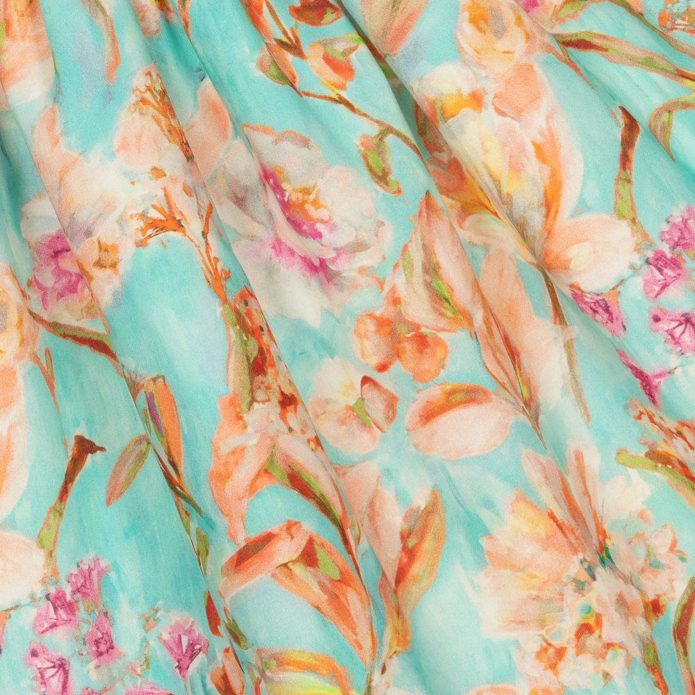 Graci-Голубое хлопковое платье в цветочек | Childrensalon Outlet