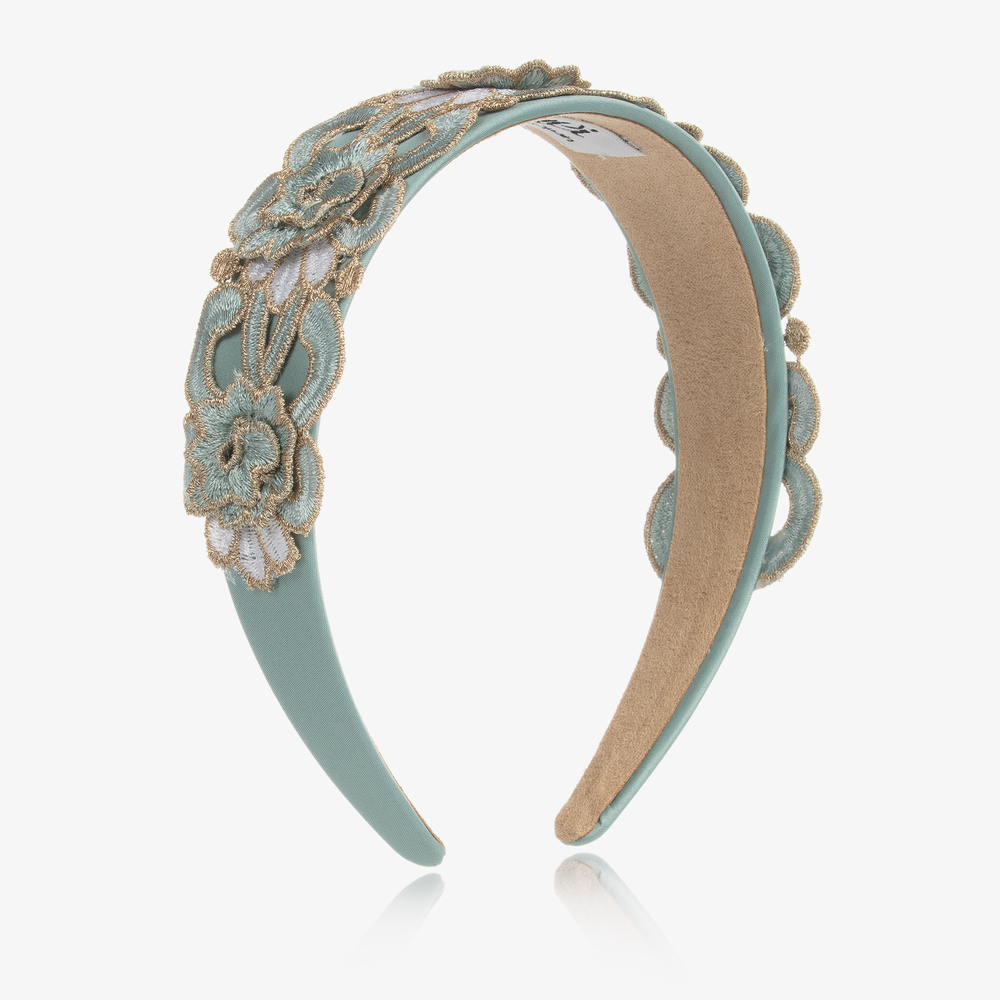 Graci - Blue & Ivory Lace Hairband | Childrensalon