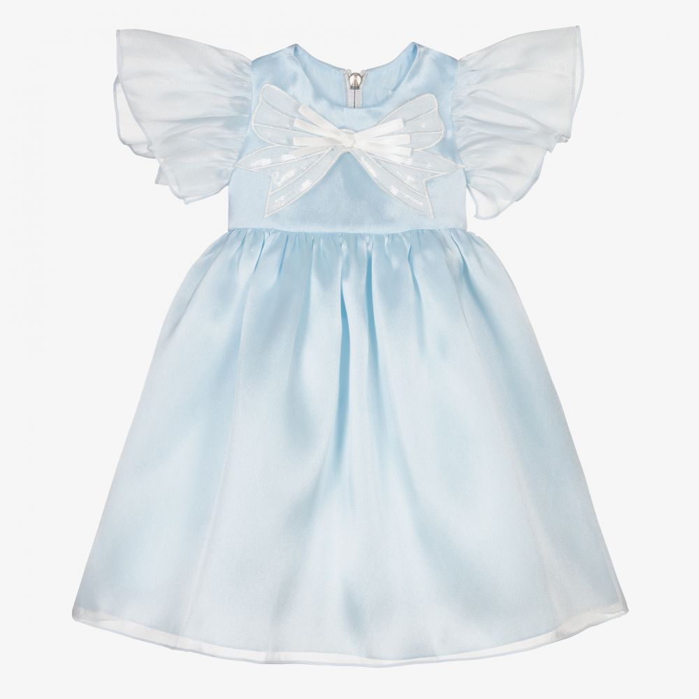 Graci - Blaues Babykleid aus Organza  | Childrensalon