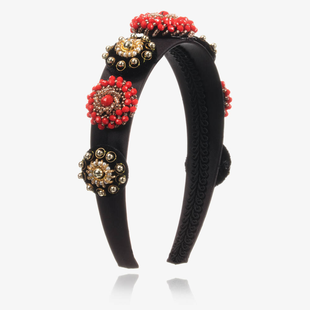 Graci-طوق للشعر لون أسود مزين بخرز | Childrensalon Outlet