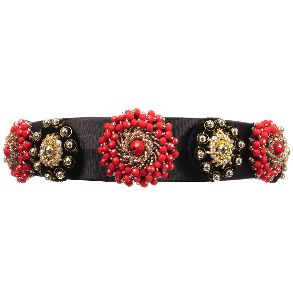 Graci-Girls Black Beaded Hairband | Childrensalon Outlet