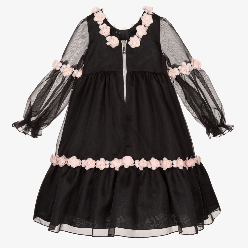 Graci-Черное шифоновое платье для девочек | Childrensalon Outlet
