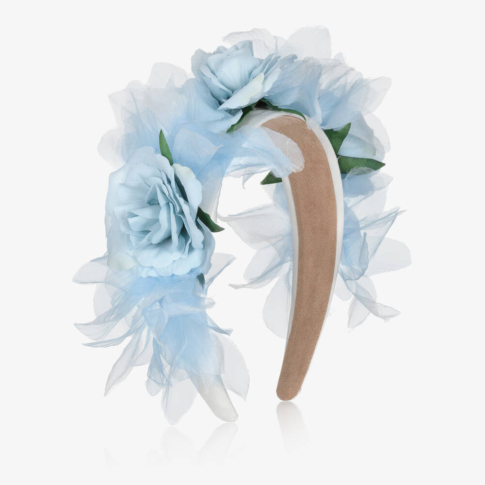 Graci - Girls Blue Floral Hairband | Childrensalon