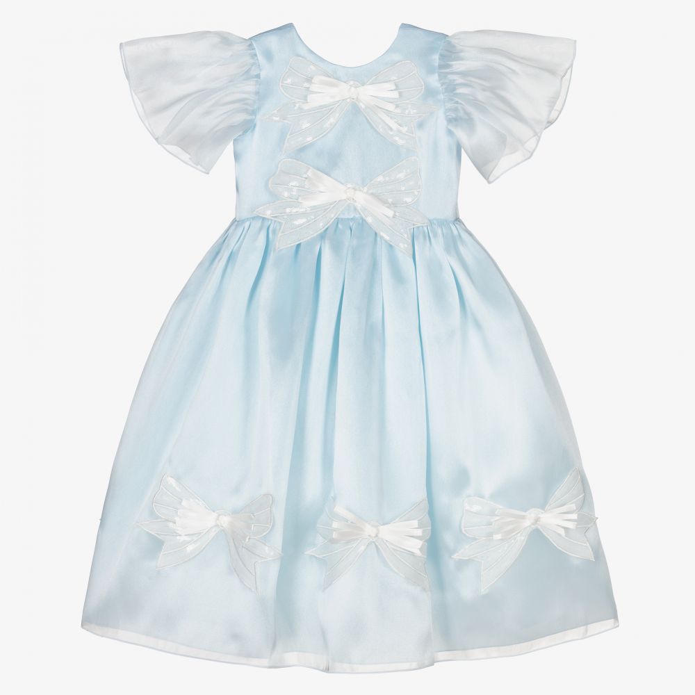 Graci - Girls Blue Organza Dress  | Childrensalon