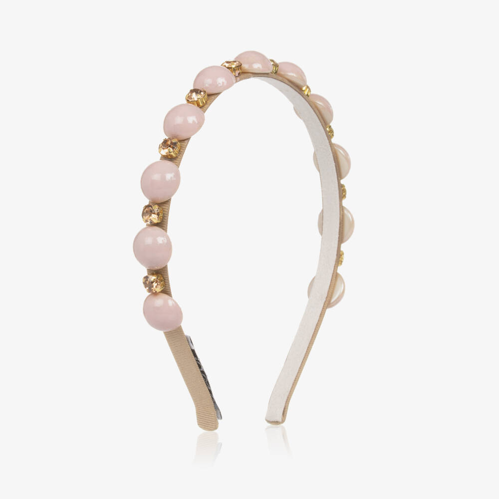 Graci-Girls Blush Bead & Gem Headband | Childrensalon Outlet