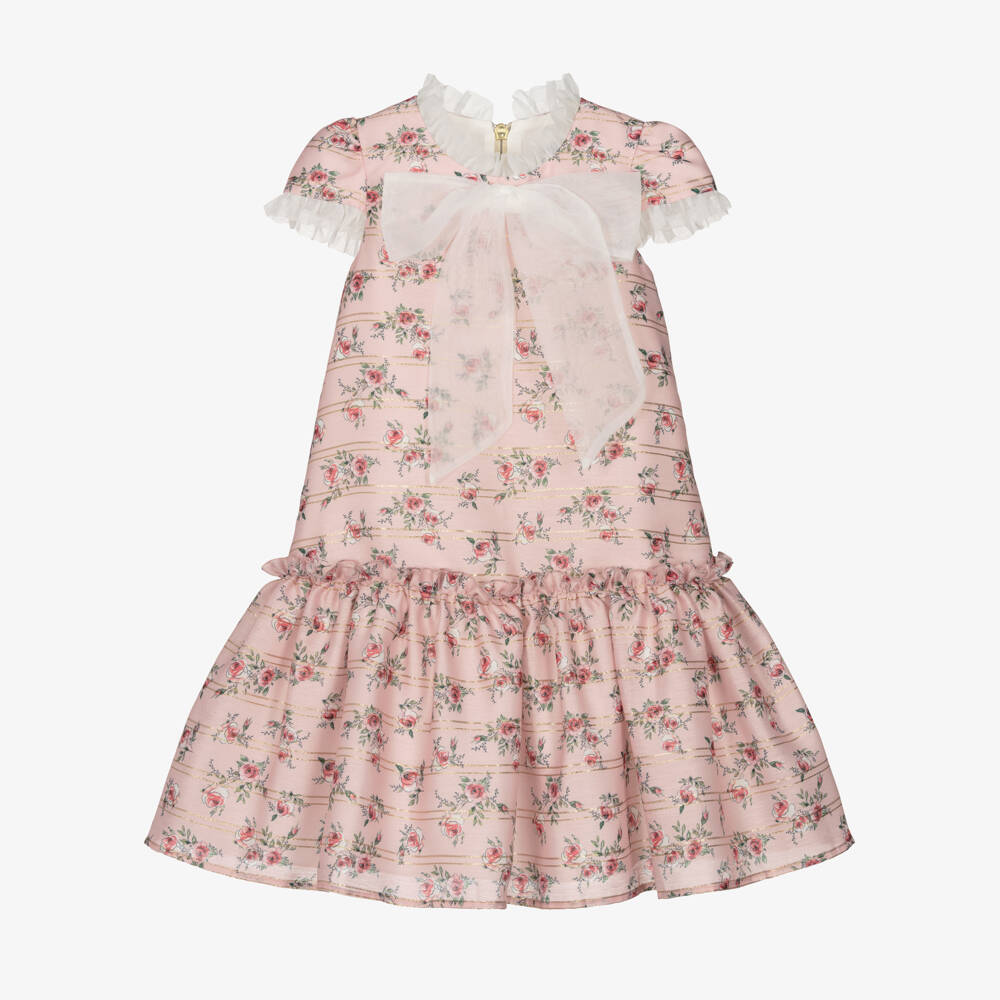 Graci-فستان جورجيت وردي فاتح مزين بالزهور للبنات | Childrensalon Outlet