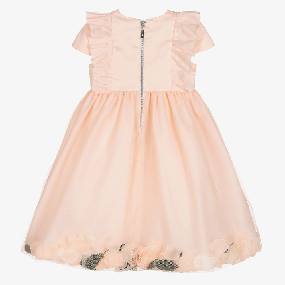 Graci-Кораллово-розовое платье с лепестками | Childrensalon Outlet