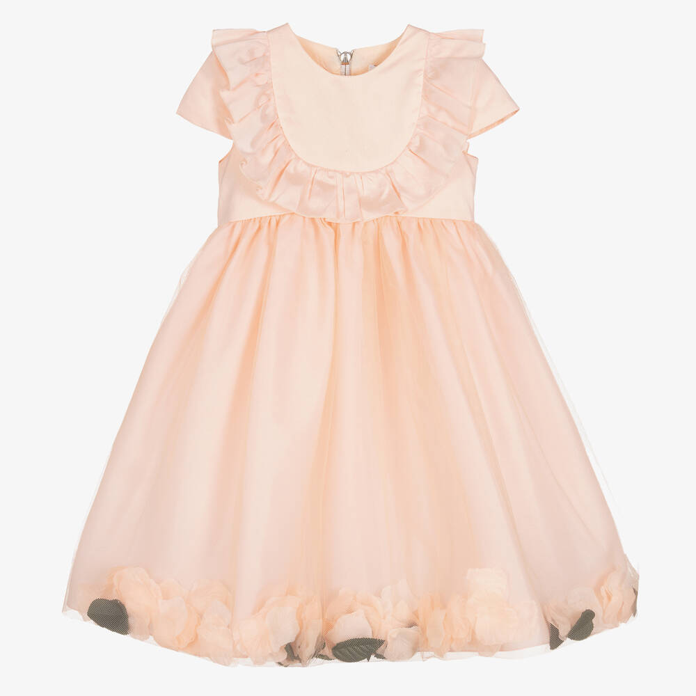 Graci-Кораллово-розовое платье с лепестками | Childrensalon Outlet