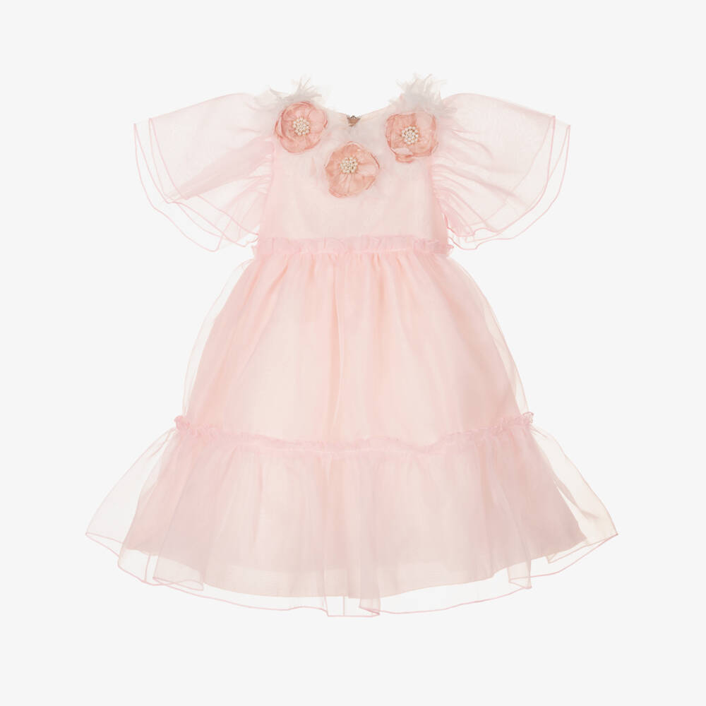 Graci-Нежное розовое платье из органзы для девочек | Childrensalon Outlet