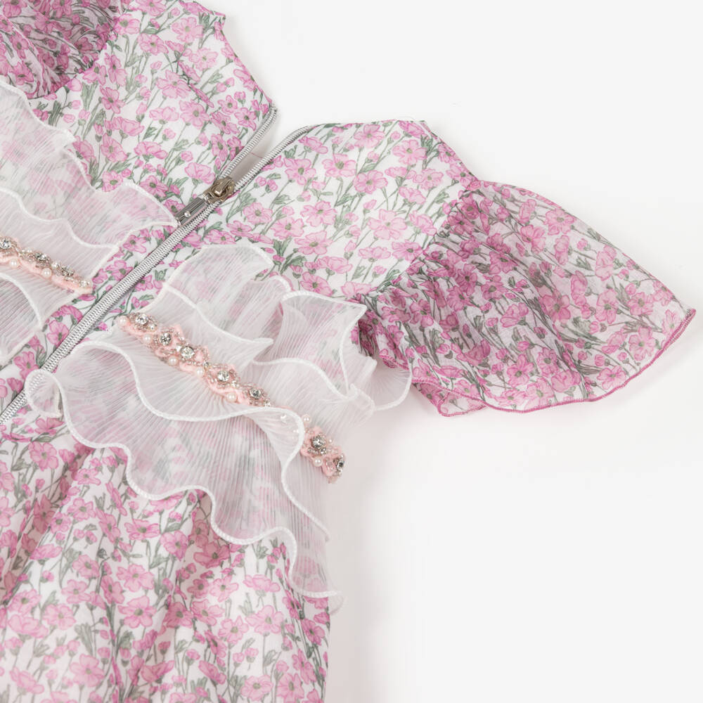 Graci-Girls Delightful Pink Organza Gown | Childrensalon Outlet