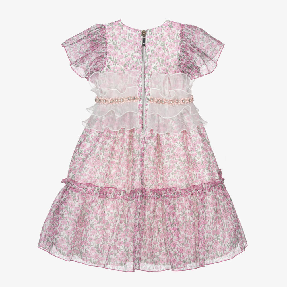 Graci-Girls Delightful Pink Organza Gown | Childrensalon Outlet