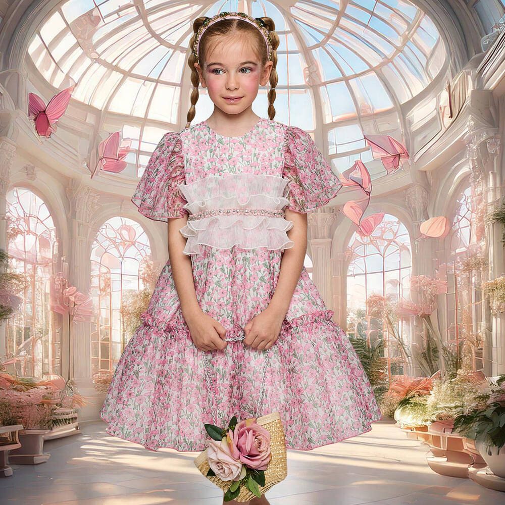 Graci-Girls Delightful Pink Organza Gown | Childrensalon Outlet