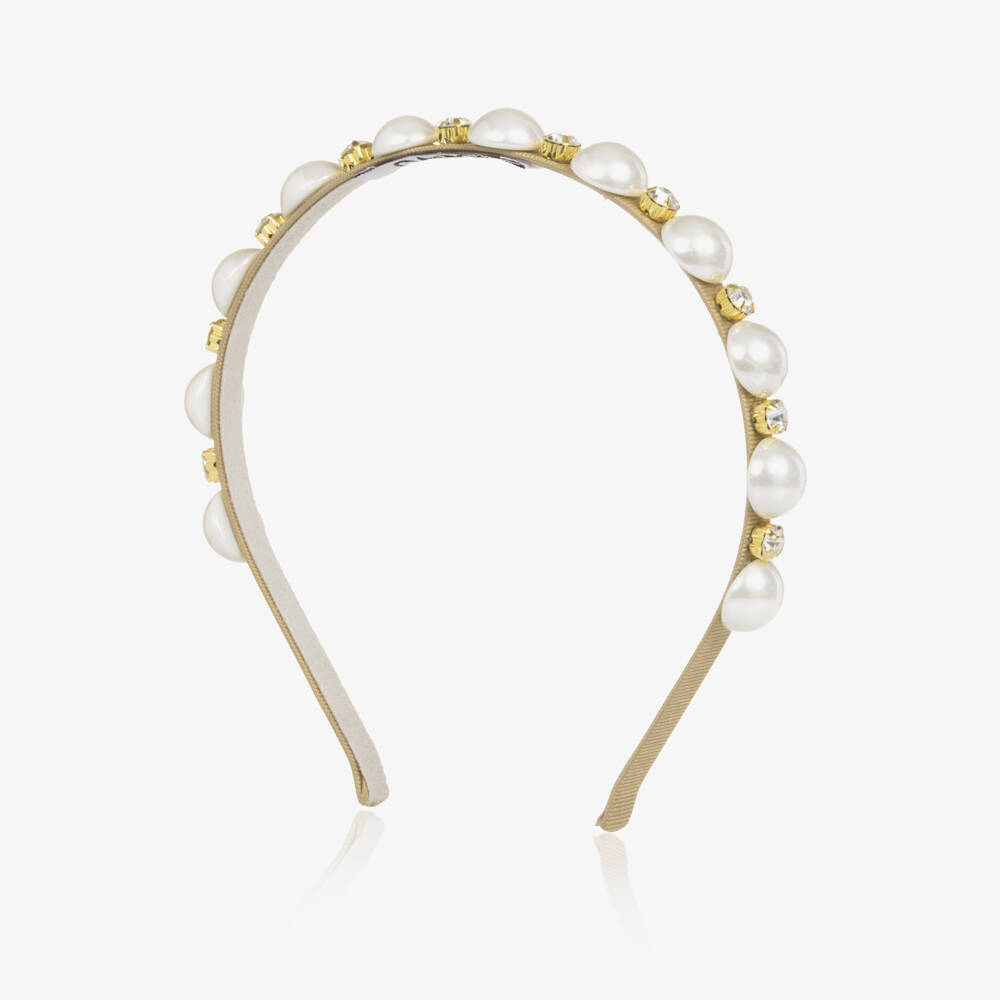 Graci-Girls Elegant Ivory Crystal Hairband | Childrensalon Outlet