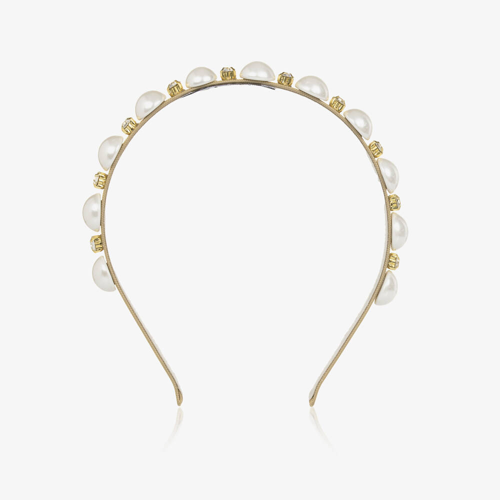 Graci-Girls Elegant Ivory Crystal Hairband | Childrensalon Outlet