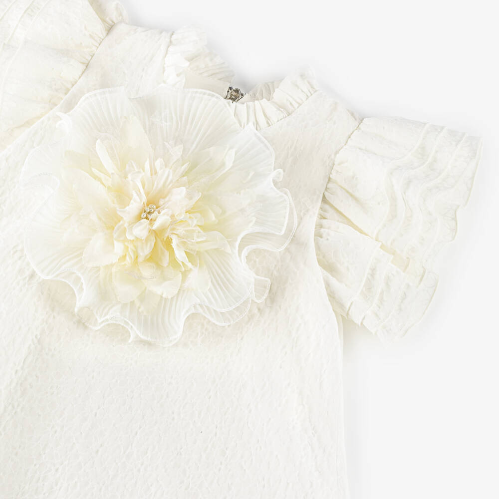 Graci-فستان عاجي أنيق مزين بالزهور للبنات | Childrensalon Outlet