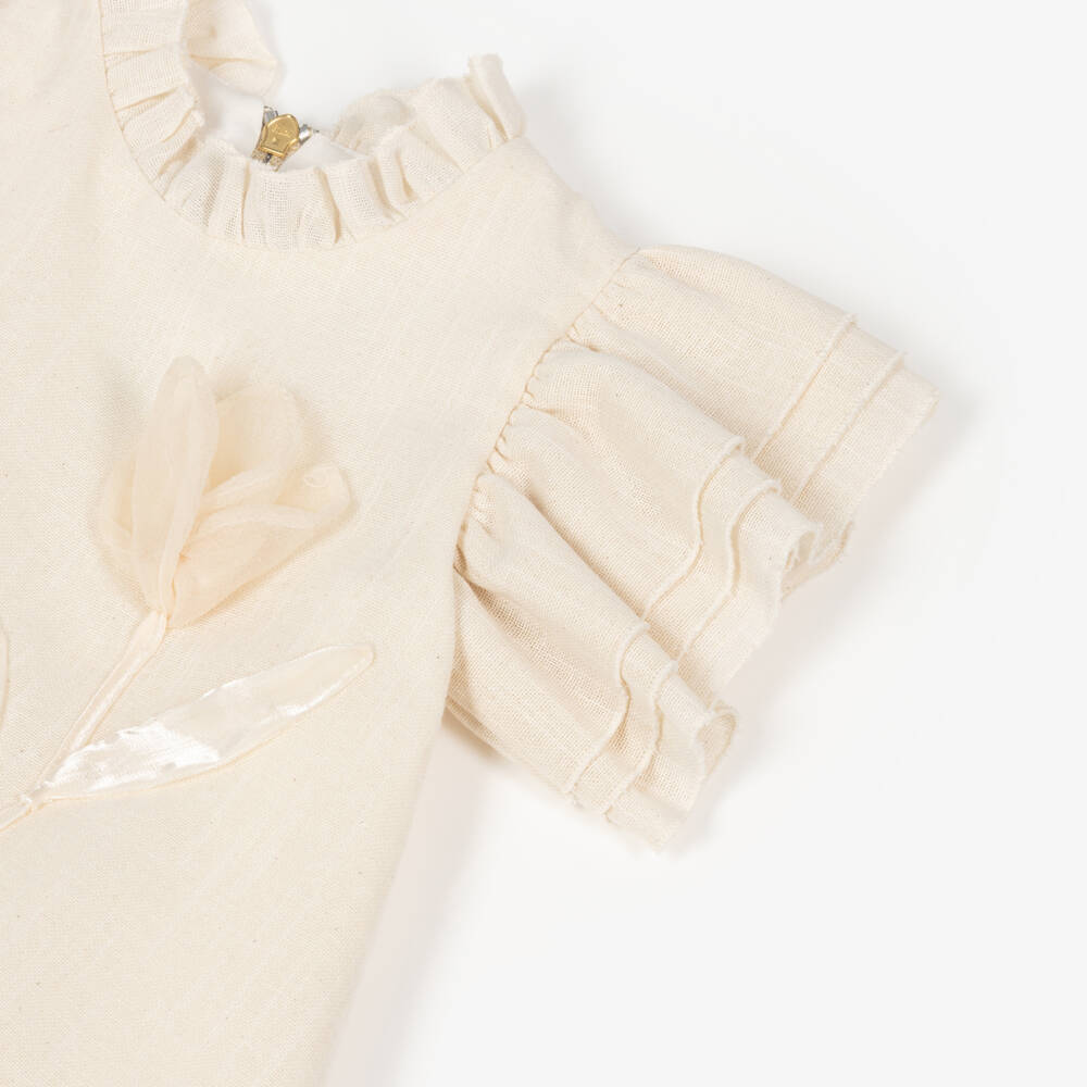 Graci-Girls Elegant Ivory Floral Gown | Childrensalon Outlet