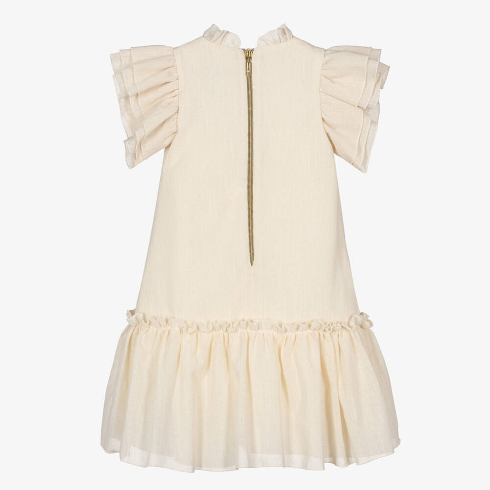 Graci-Girls Elegant Ivory Floral Gown | Childrensalon Outlet