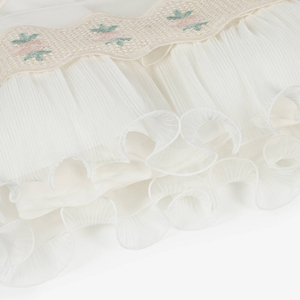 Graci-Элегантное кремовое платье из кружева и тюля для девочек | Childrensalon Outlet