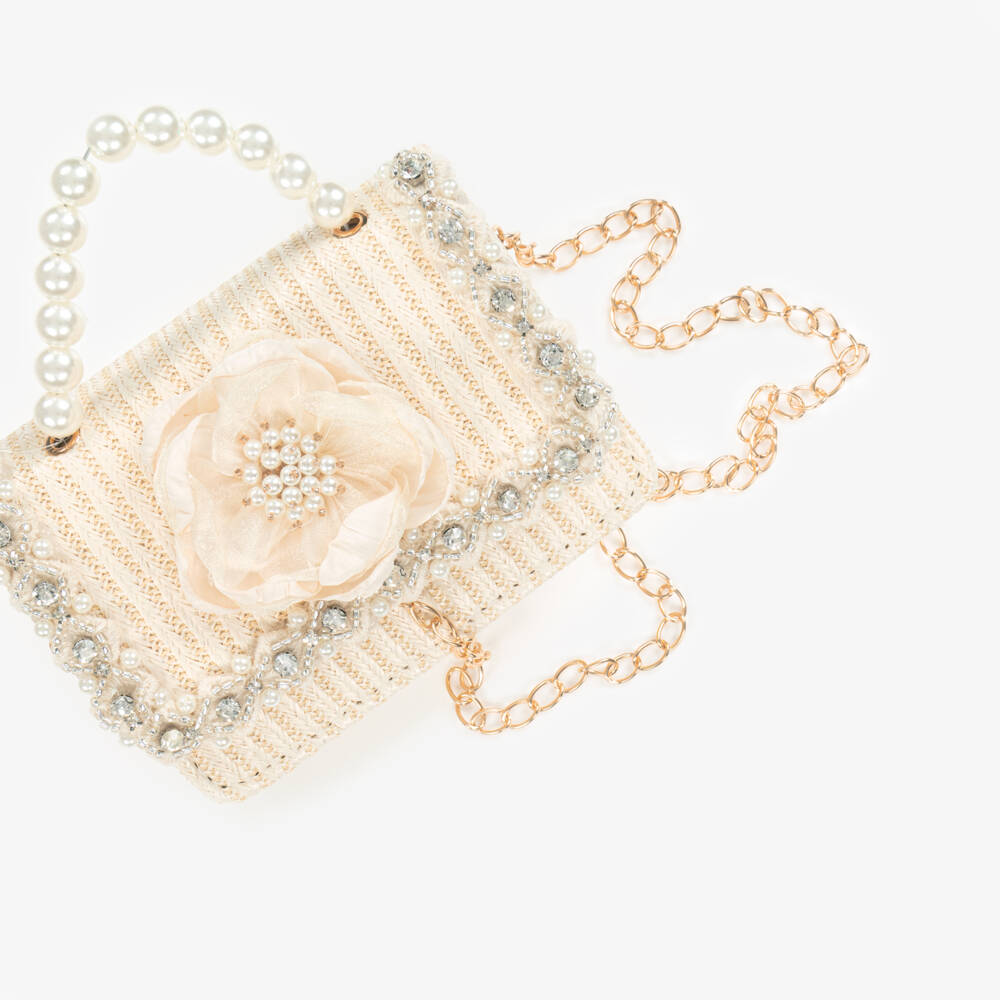 Graci-Girls Elegant Ivory Pearl Handle Bag | Childrensalon Outlet