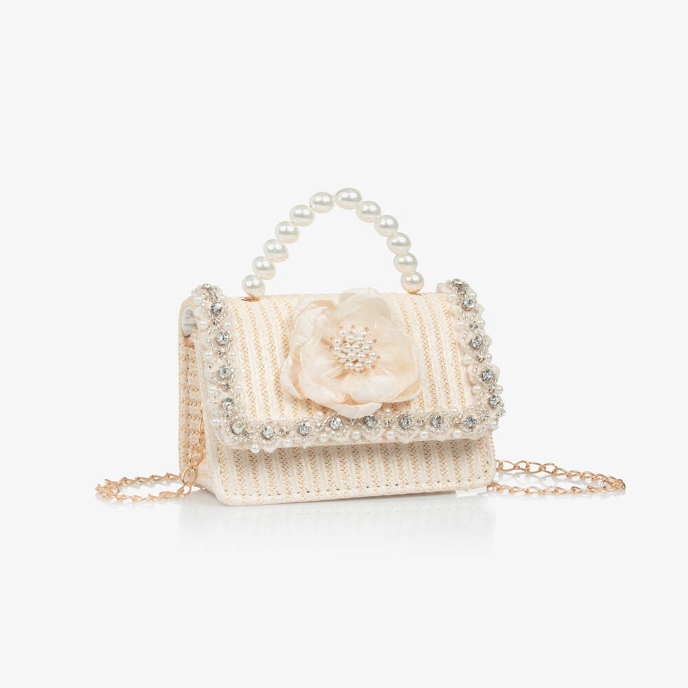 Graci-Girls Elegant Ivory Pearl Handle Bag | Childrensalon Outlet