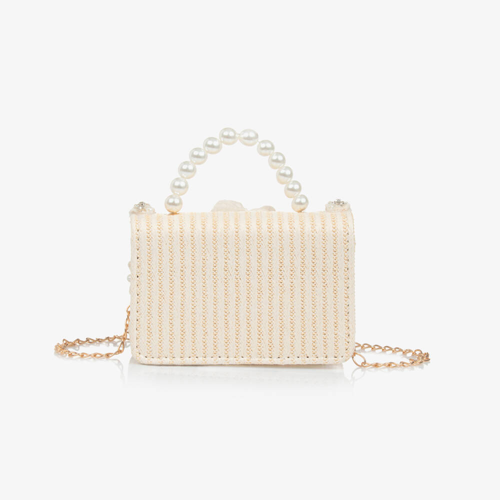 Graci-Girls Elegant Ivory Pearl Handle Bag | Childrensalon Outlet