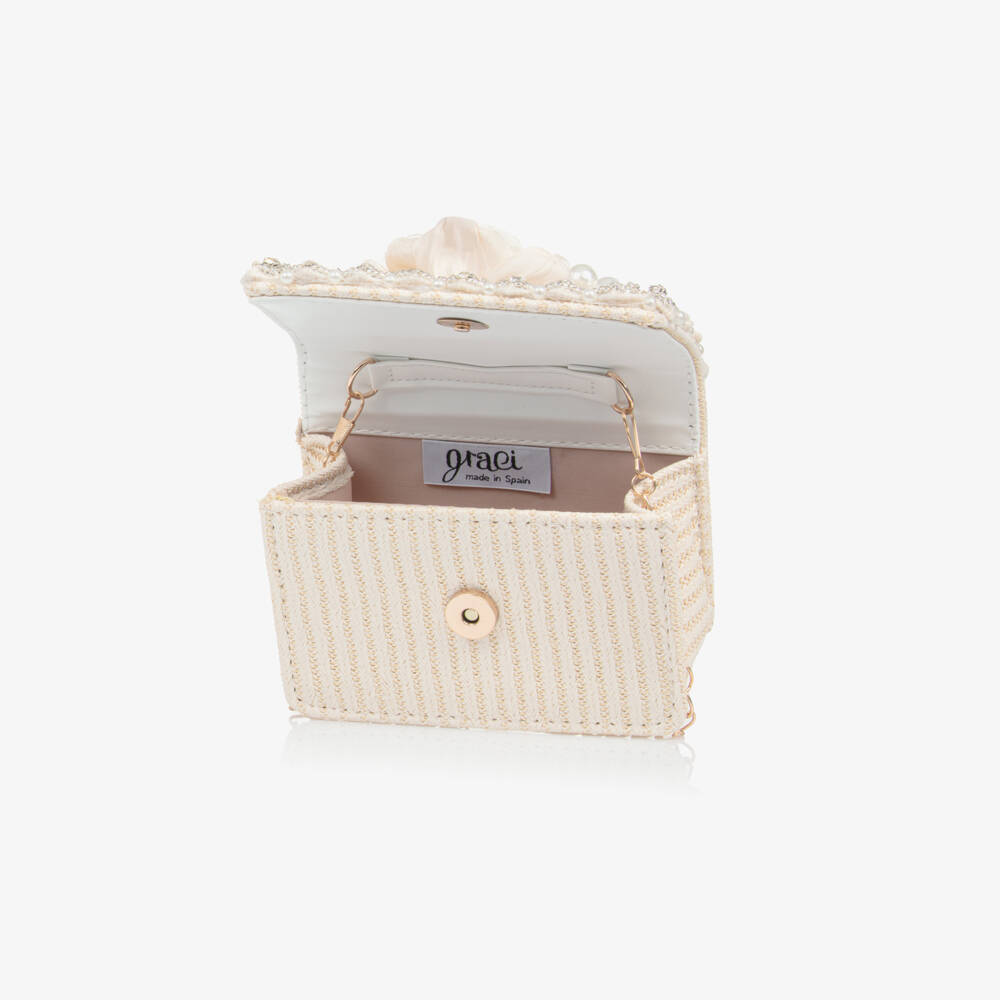 Graci-Girls Elegant Ivory Pearl Handle Bag | Childrensalon Outlet