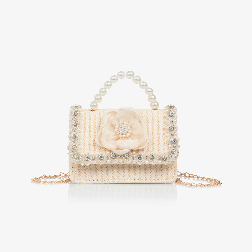 Graci-Girls Elegant Ivory Pearl Handle Bag | Childrensalon Outlet