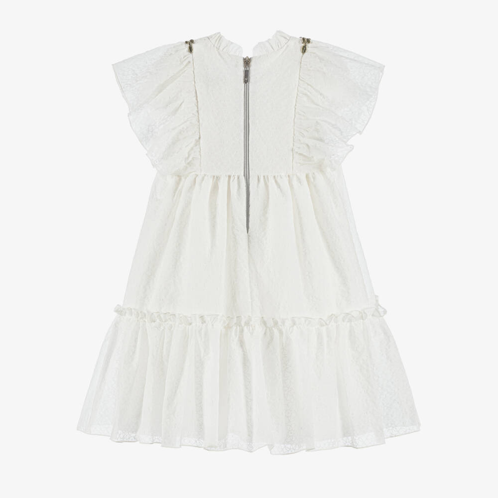 Graci-Girls Elegant White Floral Frock | Childrensalon Outlet