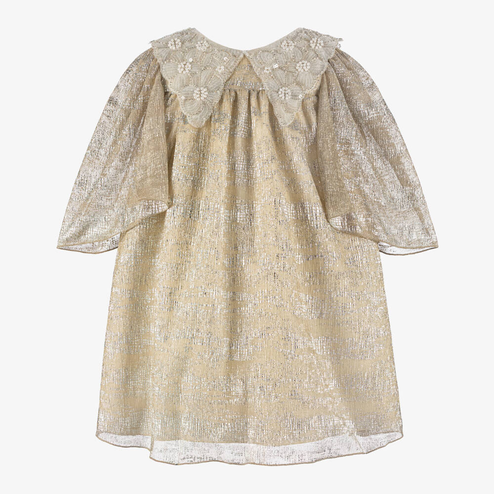 Graci-Платье с золотым воротником для девочек | Childrensalon Outlet