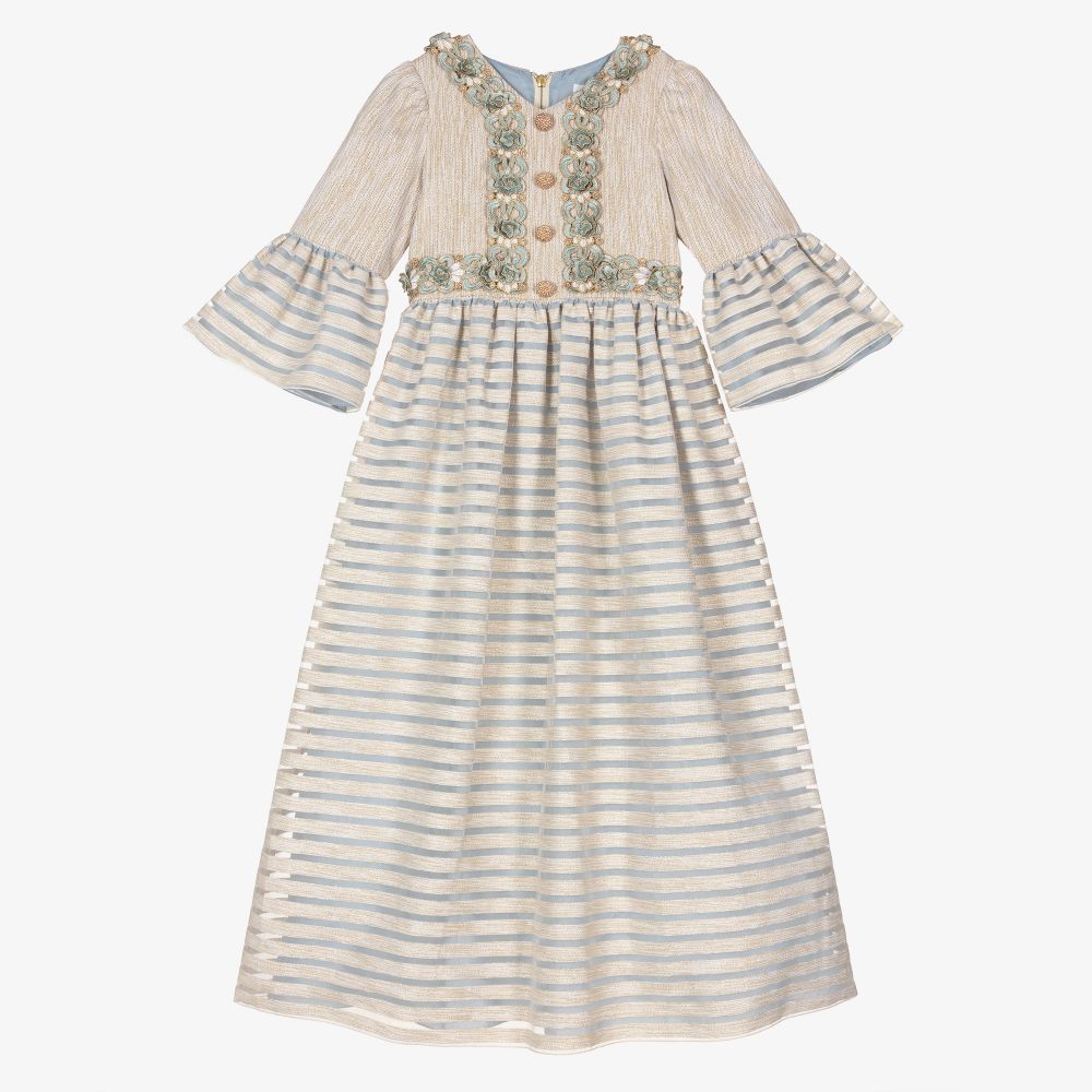 Graci - Lurex-Kleid in Gold und Blau (M) | Childrensalon