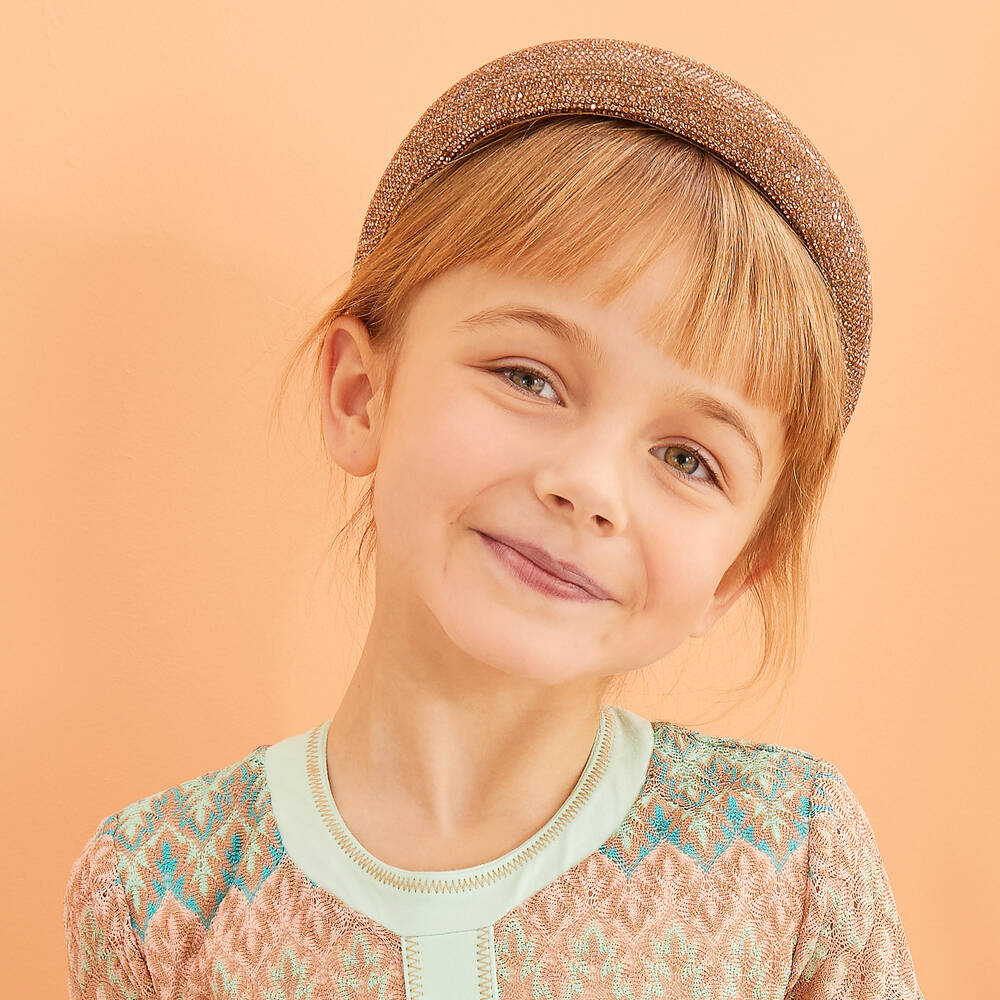 Graci-Золотистый ободок со стразами для девочек | Childrensalon Outlet