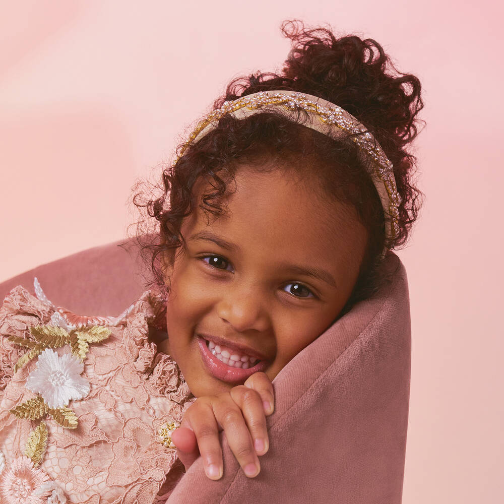 Graci-Золотистый ободок со стразами для девочек | Childrensalon Outlet