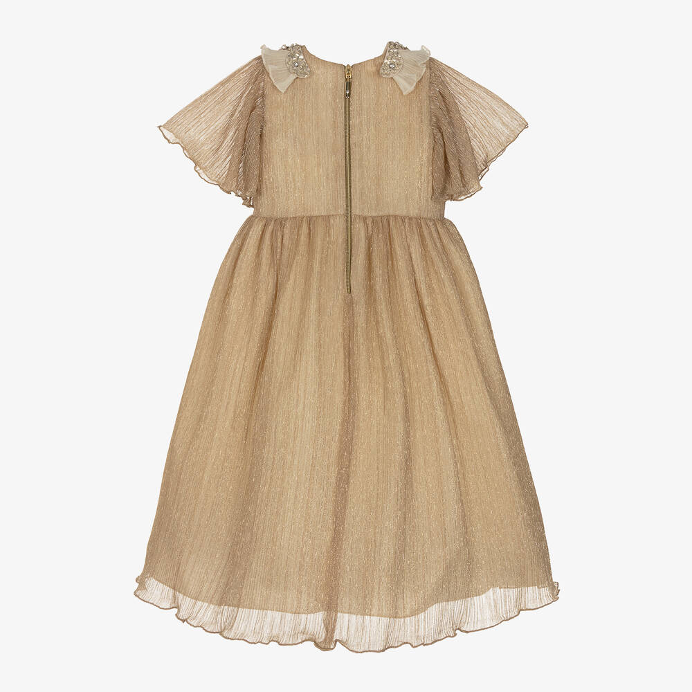 Graci-Girls Gold Shimmer Dress | Childrensalon Outlet
