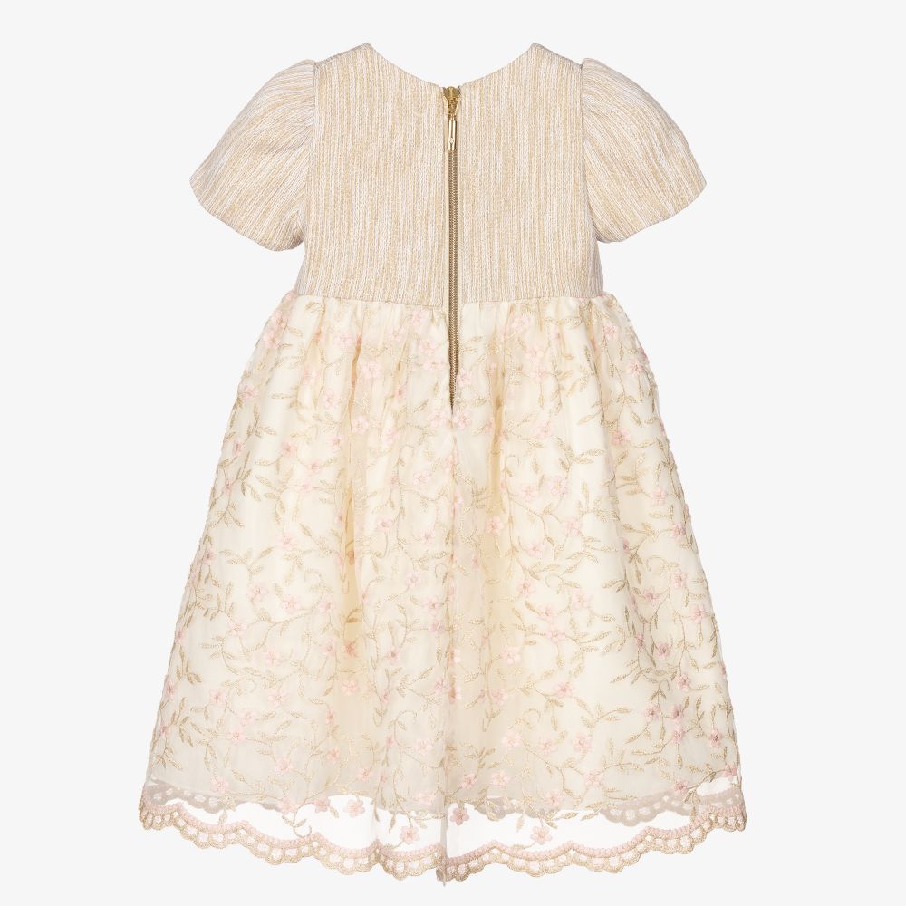 Graci-Кремовое платье с цветами для девочек | Childrensalon Outlet