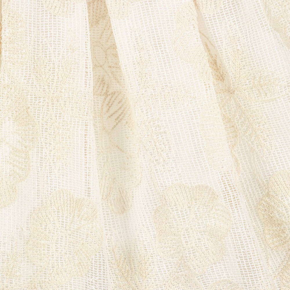 Graci-Girls Ivory Floral Embroidered Knit Skirt Set | Childrensalon Outlet