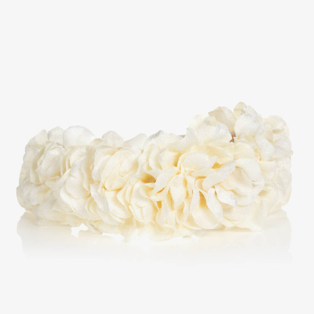 Graci-Girls Ivory Floral Hairband | Childrensalon Outlet