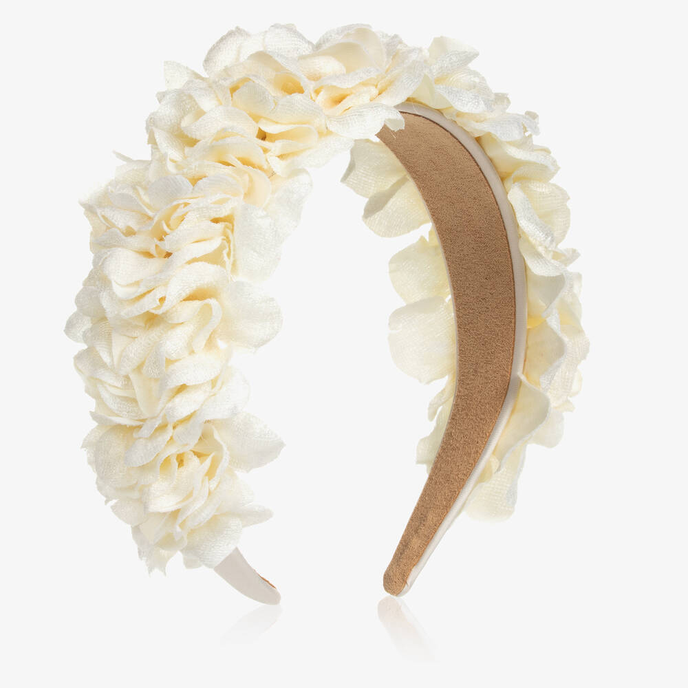 Graci - Girls Ivory Floral Hairband | Childrensalon