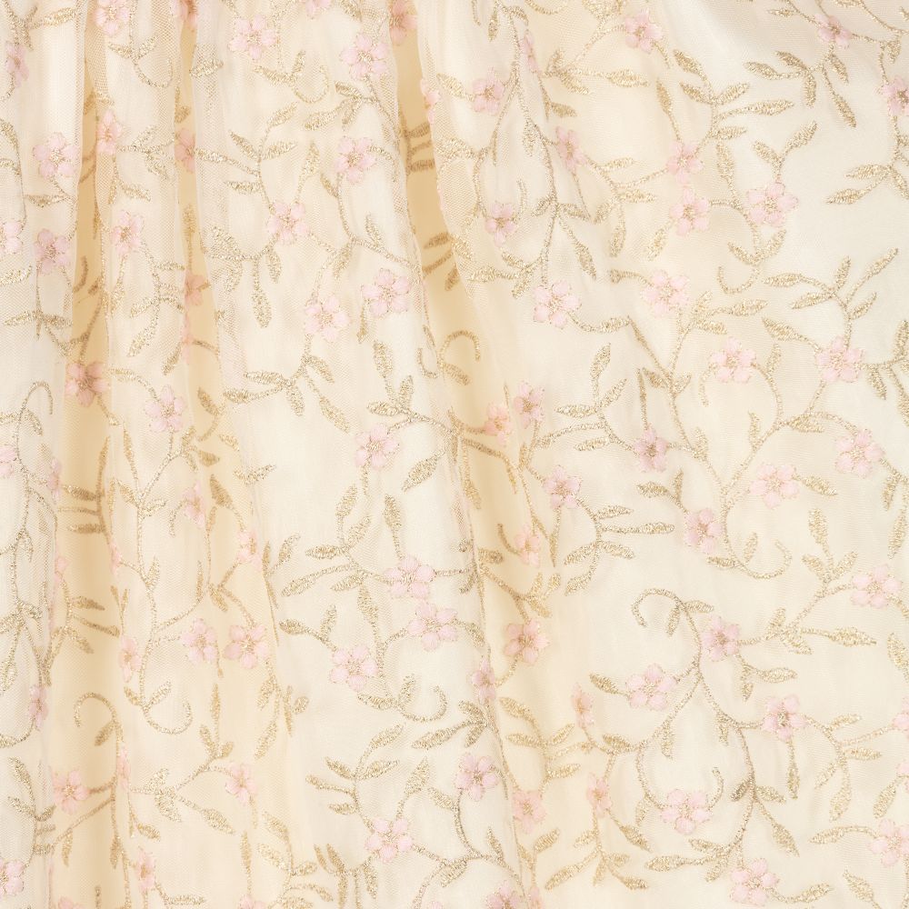 Graci-Длинное кремовое платье в цветочек для девочек | Childrensalon Outlet