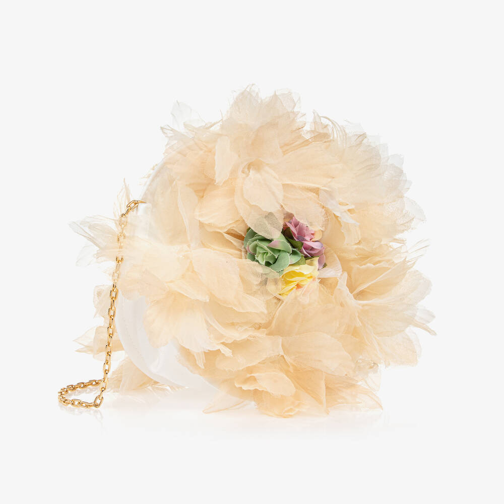 Graci-Girls Ivory Flower Shoulder Bag (19cm) | Childrensalon Outlet