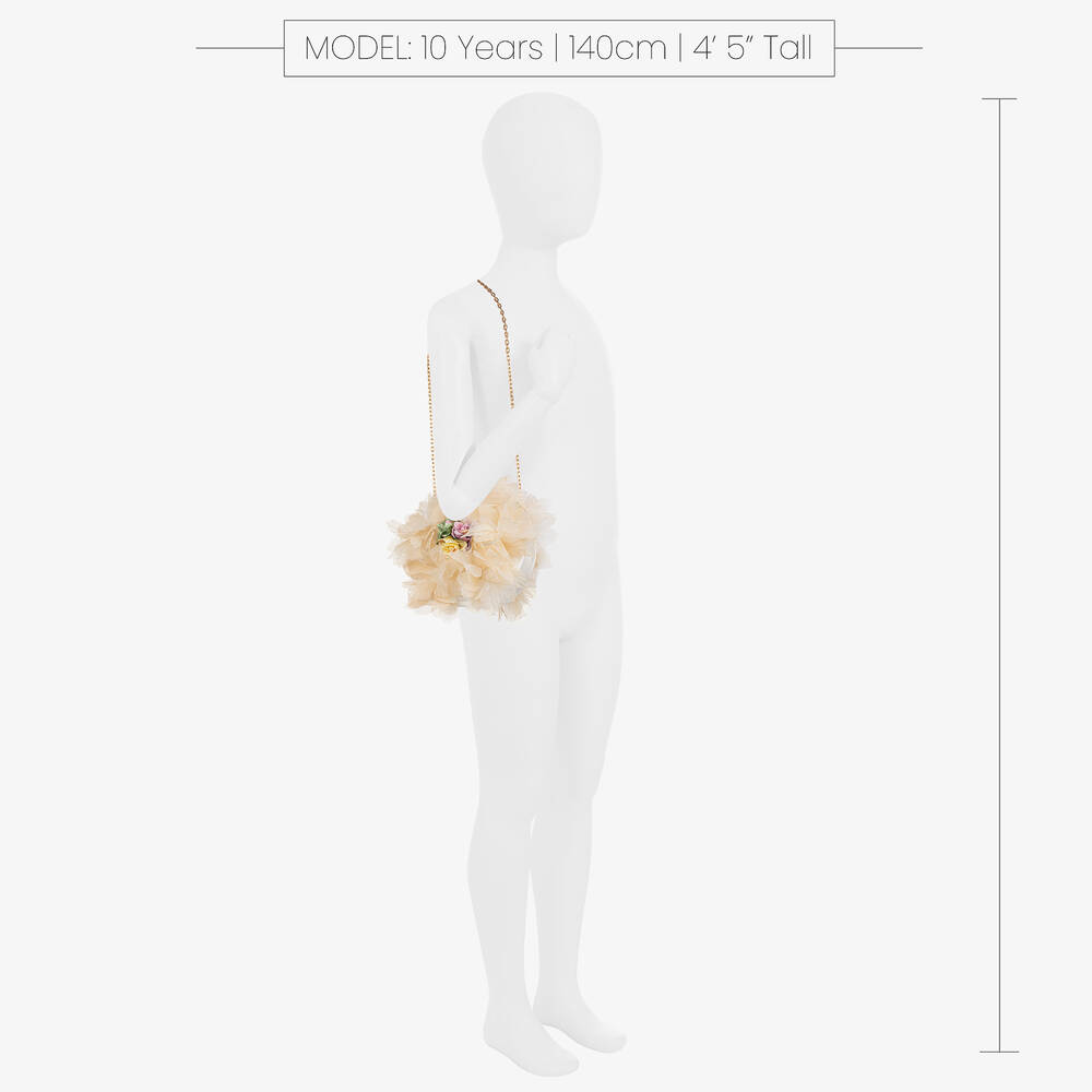 Graci-Girls Ivory Flower Shoulder Bag (19cm) | Childrensalon Outlet