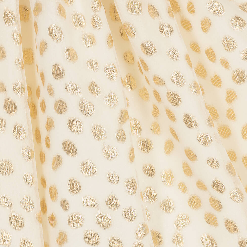 Graci-Кремовое платье в золотистый горох | Childrensalon Outlet