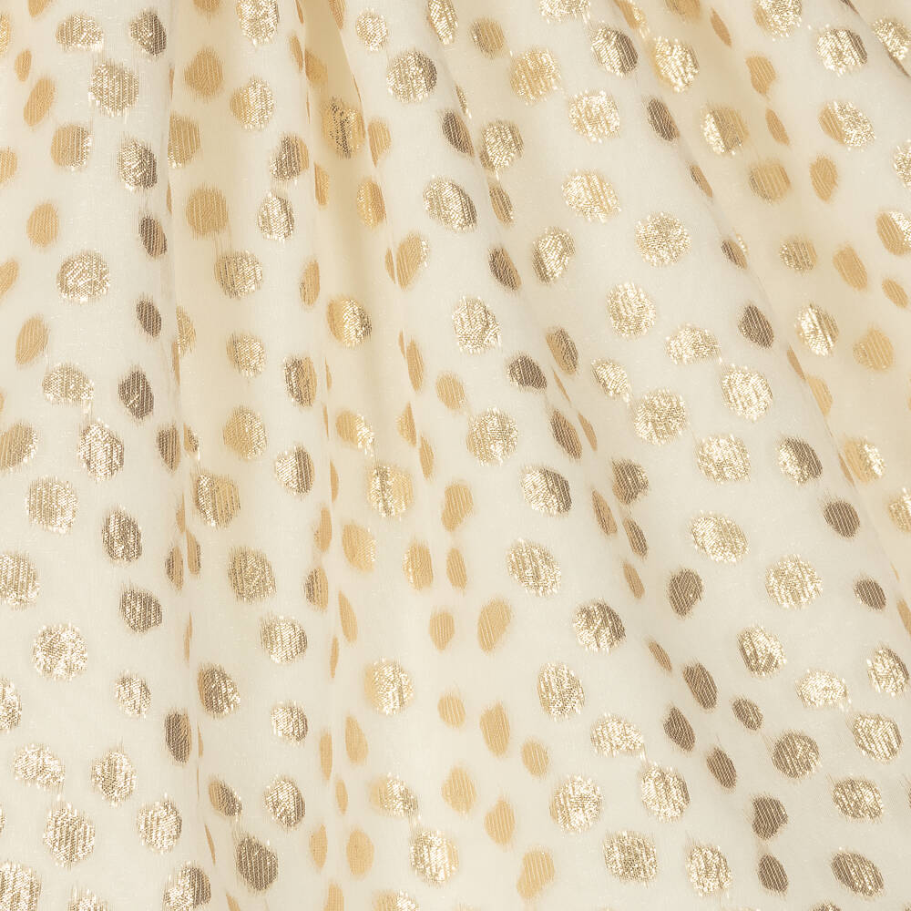 Graci-Кремовое платье в золотистый горошек | Childrensalon Outlet