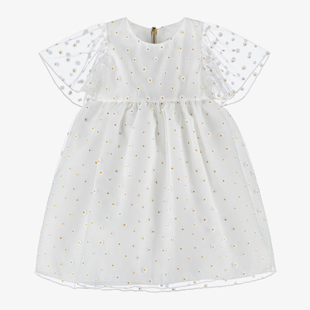 Graci-Girls Ivory Tulle Daisy Dress | Childrensalon Outlet