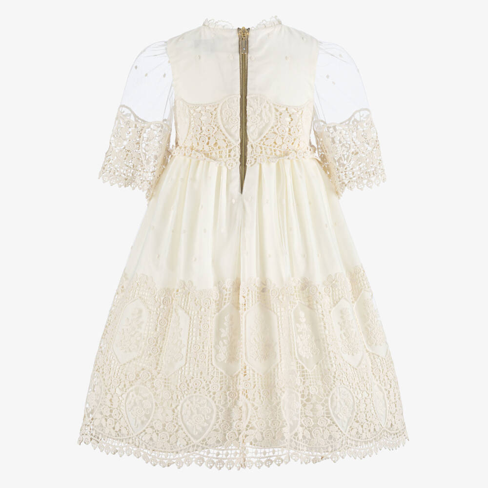 Graci-Кремовое кружевное платье для девочек | Childrensalon Outlet