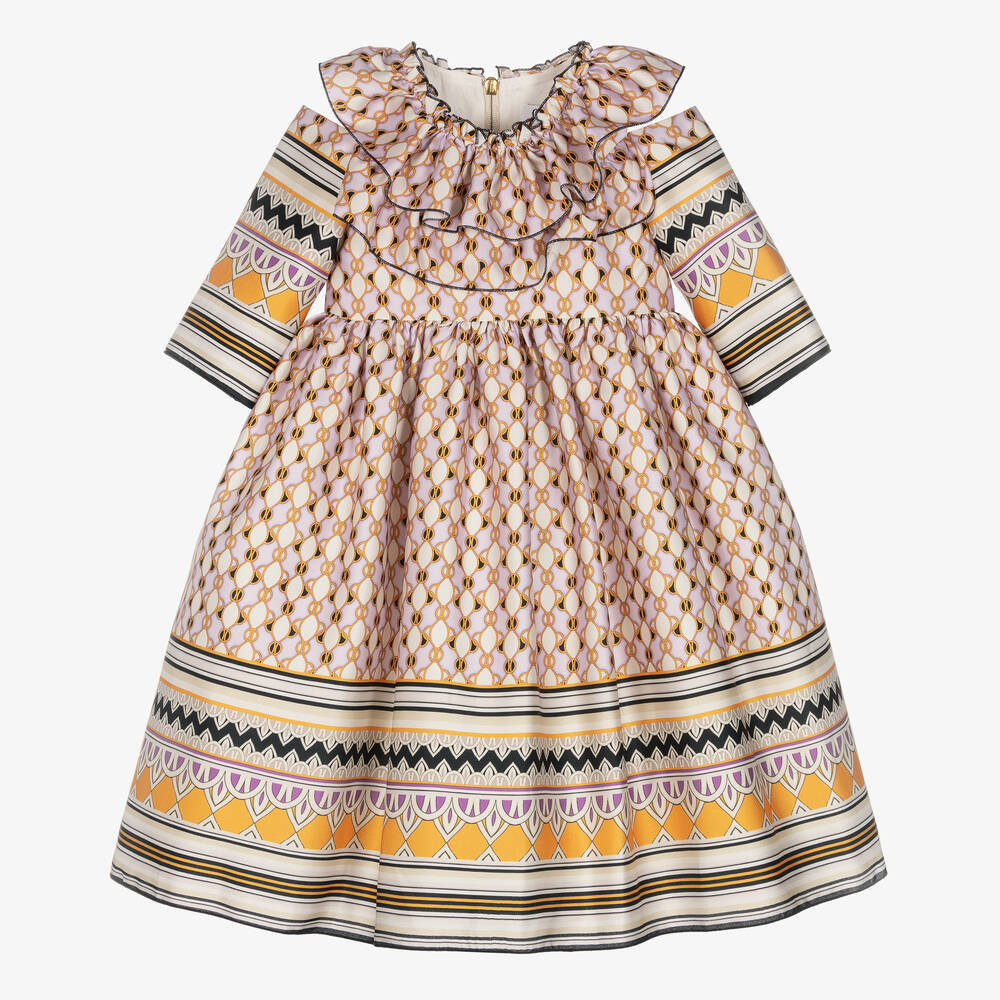 Graci-Girls Lilac Satin Brooch Dress | Childrensalon Outlet