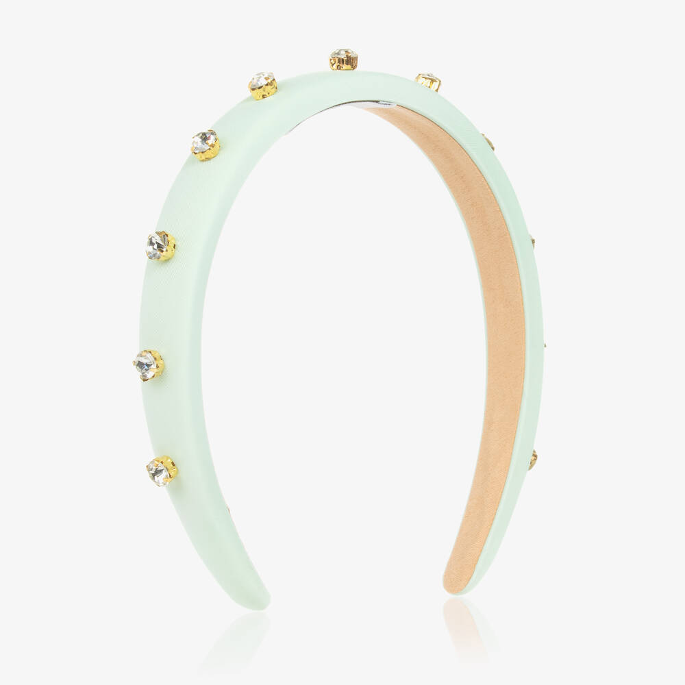 Graci-Girls Mint Green Rhinestone Hairband | Childrensalon Outlet