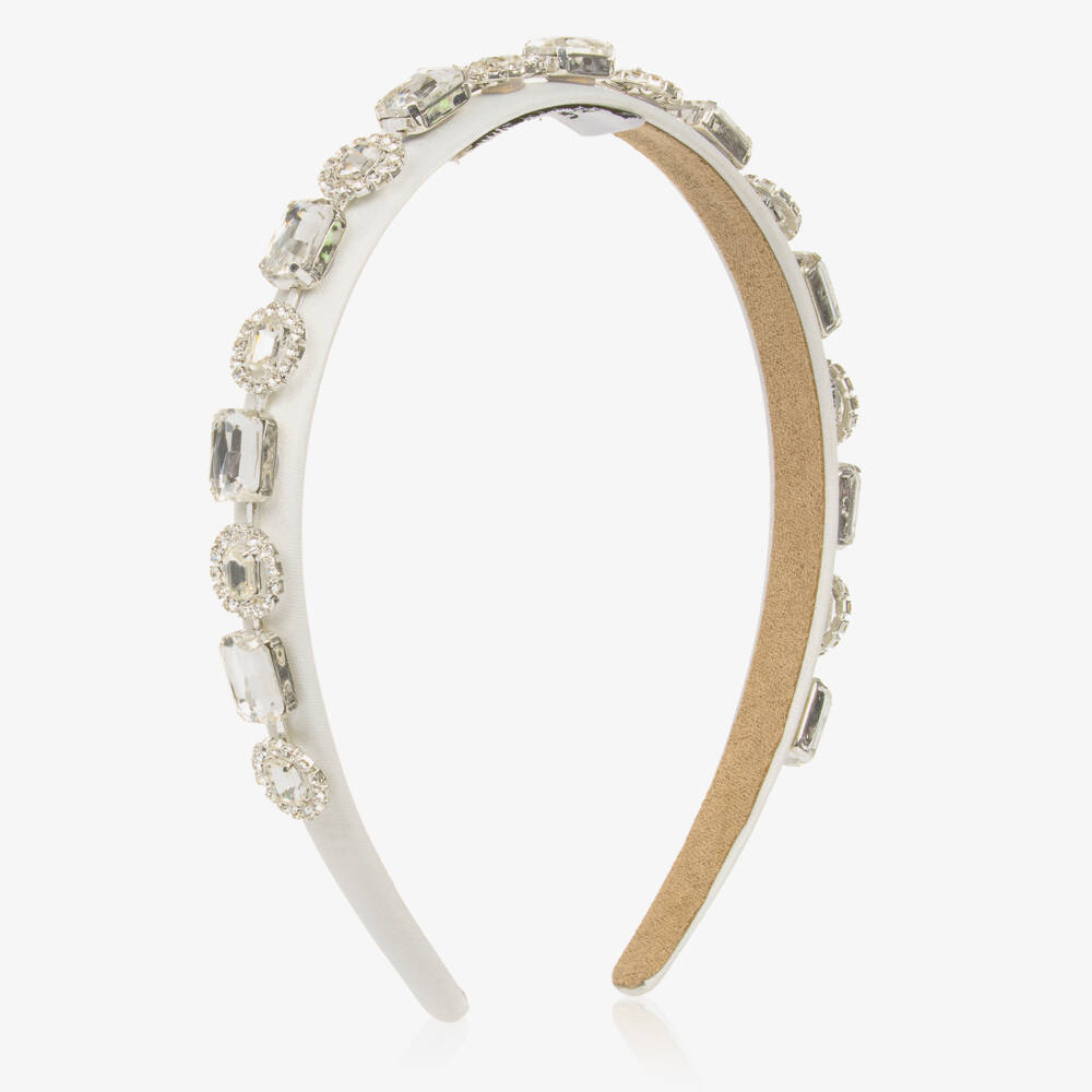 Graci-Girls Off-White Diamanté Hairband | Childrensalon Outlet
