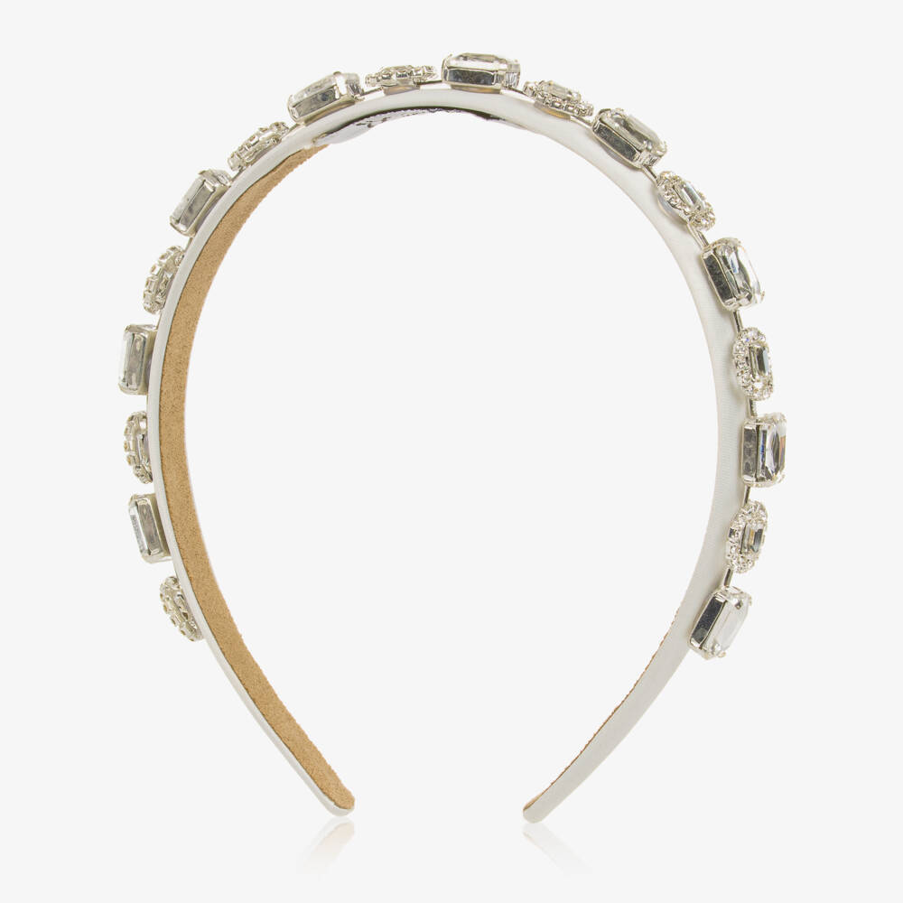 Graci-Girls Off-White Diamanté Hairband | Childrensalon Outlet